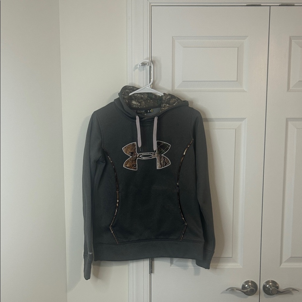 Women’s Under Armour Dark Gray Hoodie with Camo Accents